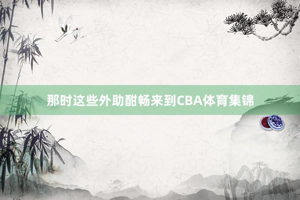 那时这些外助酣畅来到CBA体育集锦