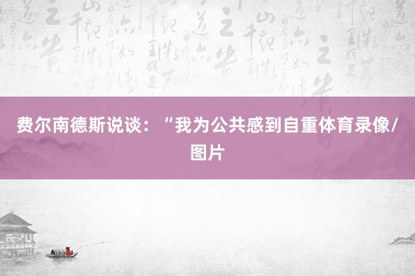 费尔南德斯说谈：“我为公共感到自重体育录像/图片