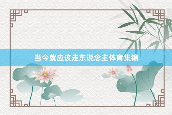 当今就应该走东说念主体育集锦