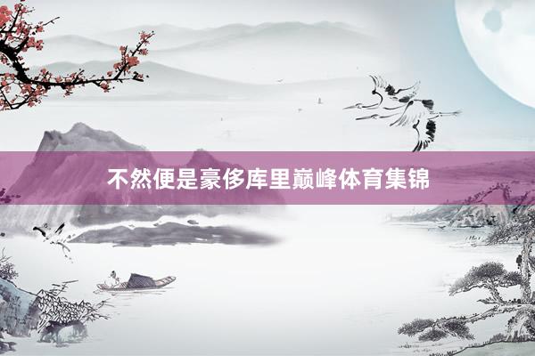 不然便是豪侈库里巅峰体育集锦