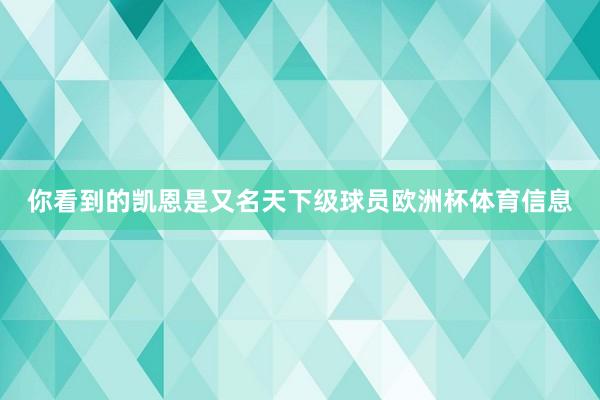 你看到的凯恩是又名天下级球员欧洲杯体育信息