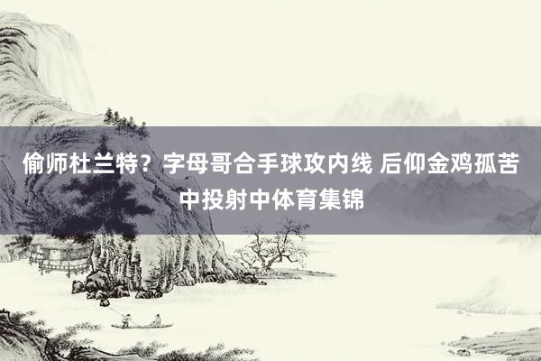 偷师杜兰特？字母哥合手球攻内线 后仰金鸡孤苦中投射中体育集锦