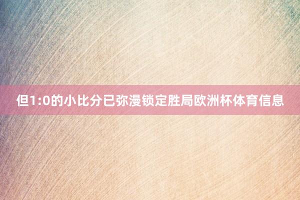 但1:0的小比分已弥漫锁定胜局欧洲杯体育信息