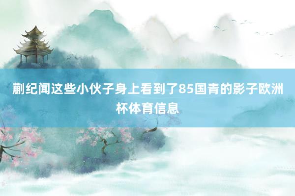 蒯纪闻这些小伙子身上看到了85国青的影子欧洲杯体育信息