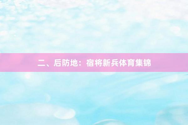 二、后防地：宿将新兵体育集锦