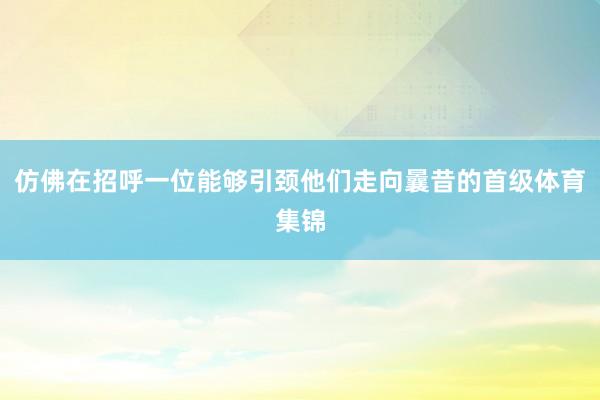 仿佛在招呼一位能够引颈他们走向曩昔的首级体育集锦
