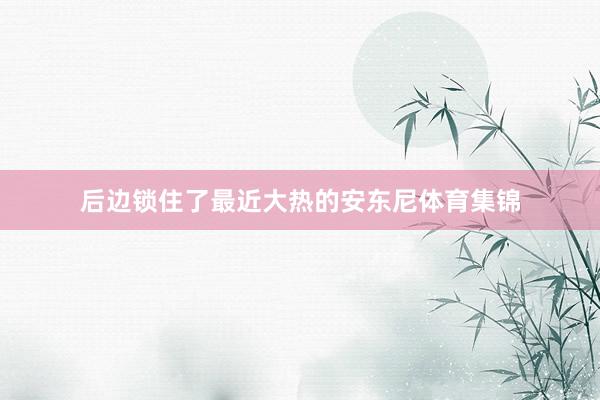 后边锁住了最近大热的安东尼体育集锦