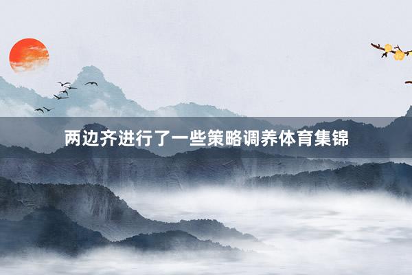 两边齐进行了一些策略调养体育集锦