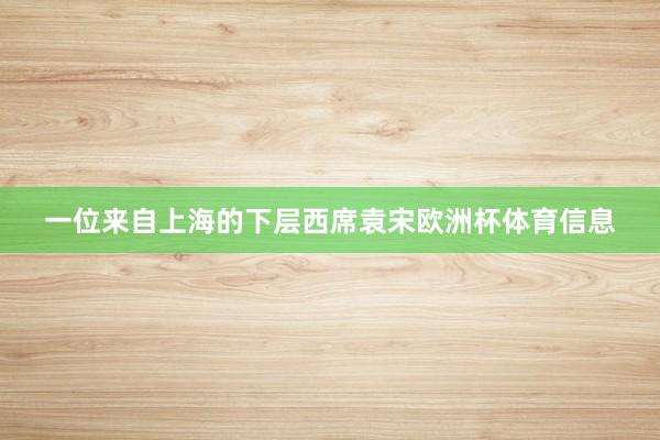 一位来自上海的下层西席袁宋欧洲杯体育信息