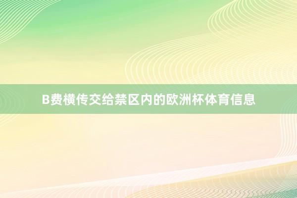 B费横传交给禁区内的欧洲杯体育信息