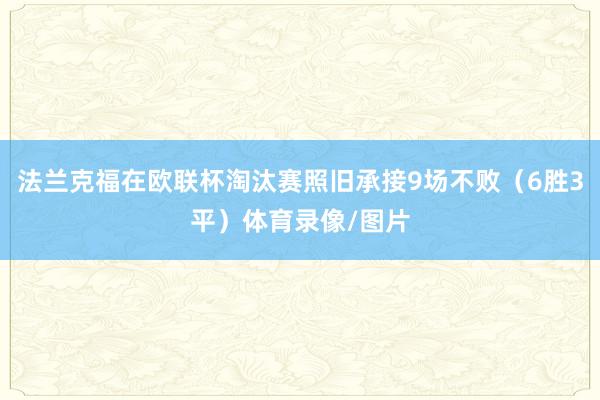法兰克福在欧联杯淘汰赛照旧承接9场不败（6胜3平）体育录像/图片