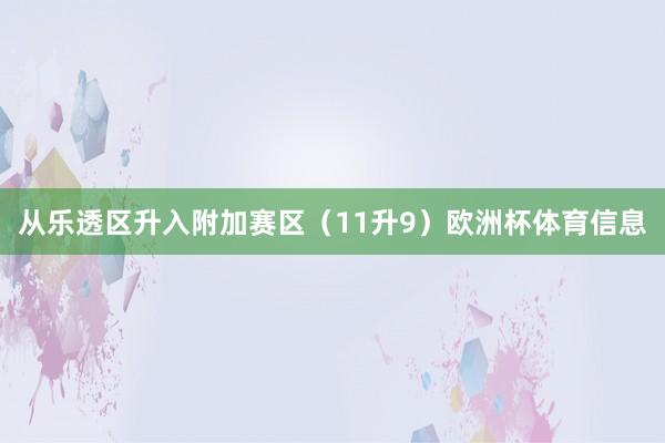 从乐透区升入附加赛区（11升9）欧洲杯体育信息