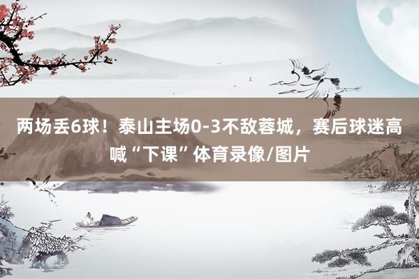 两场丢6球！泰山主场0-3不敌蓉城，赛后球迷高喊“下课”体育录像/图片