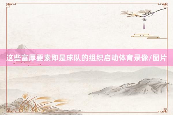 这些富厚要素即是球队的组织启动体育录像/图片