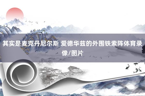 其实是麦克丹尼尔斯 爱德华兹的外围铁索阵体育录像/图片