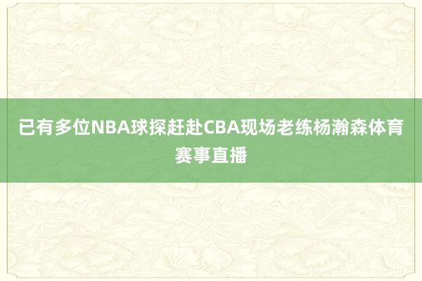 已有多位NBA球探赶赴CBA现场老练杨瀚森体育赛事直播