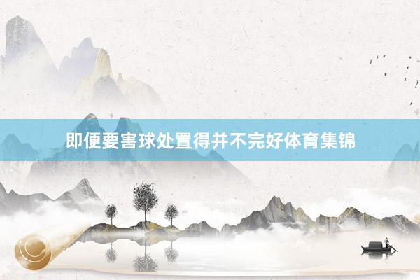 即便要害球处置得并不完好体育集锦