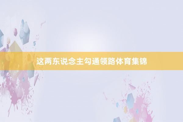 这两东说念主勾通领路体育集锦