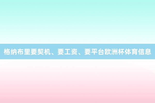 格纳布里要契机、要工资、要平台欧洲杯体育信息