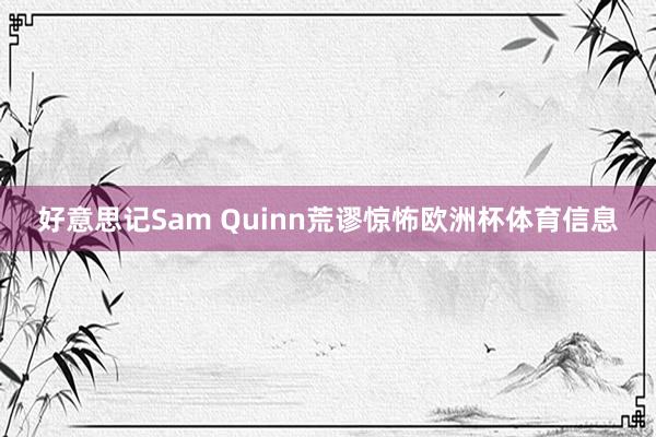 好意思记Sam Quinn荒谬惊怖欧洲杯体育信息