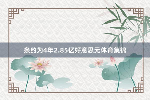 条约为4年2.85亿好意思元体育集锦