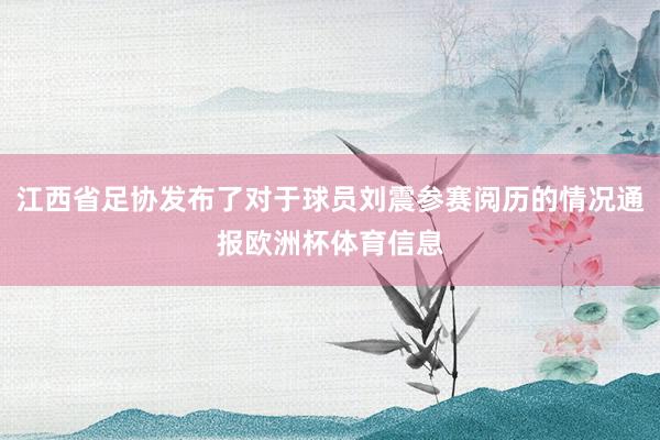 江西省足协发布了对于球员刘震参赛阅历的情况通报欧洲杯体育信息