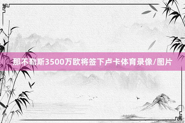 那不勒斯3500万欧将签下卢卡体育录像/图片