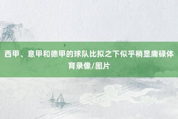西甲、意甲和德甲的球队比拟之下似乎稍显庸碌体育录像/图片